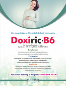 DOXYLAMINE SUCCINATE 10, PYRIDOXINE HYDROCHLORIDE 10 & FOLIC ACID 2.5TABLET